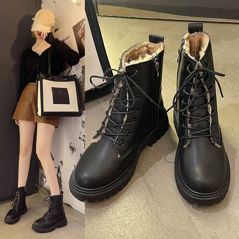 Bottes en cuir fourré polaire | Marvolli™