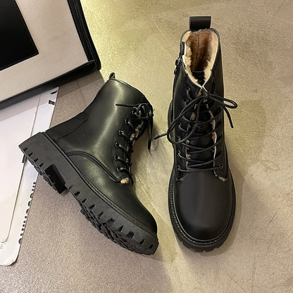 Bottes en cuir fourré polaire | Marvolli™