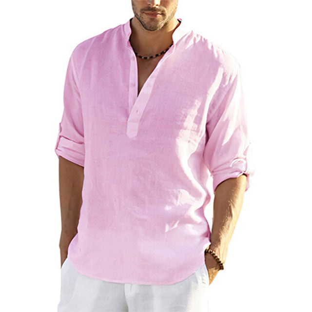 Chemise en lin col mao - Alpevro™