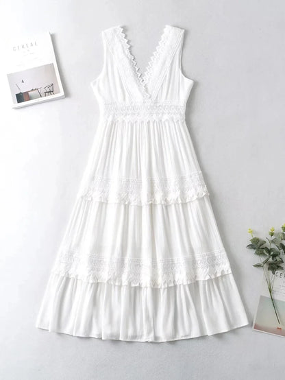 Robe midi en mousseline blanche